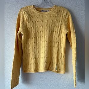 Ralph Lauren Polo Jeans Co Vintage Cable Knit Sweater Yellow  Cotton #9